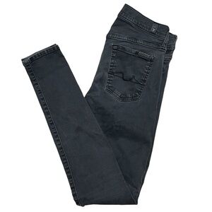 7 For All Mankind Women's Black Wash Skinny Jeans Size 29